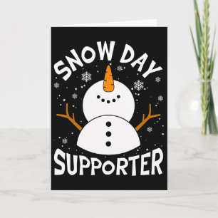 Tarjeta Partidario de día de nieve Copo de nieve Divertido