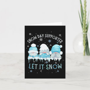 Tarjeta Partidario del Día de Nieve Deja que Nieve Gnomo A
