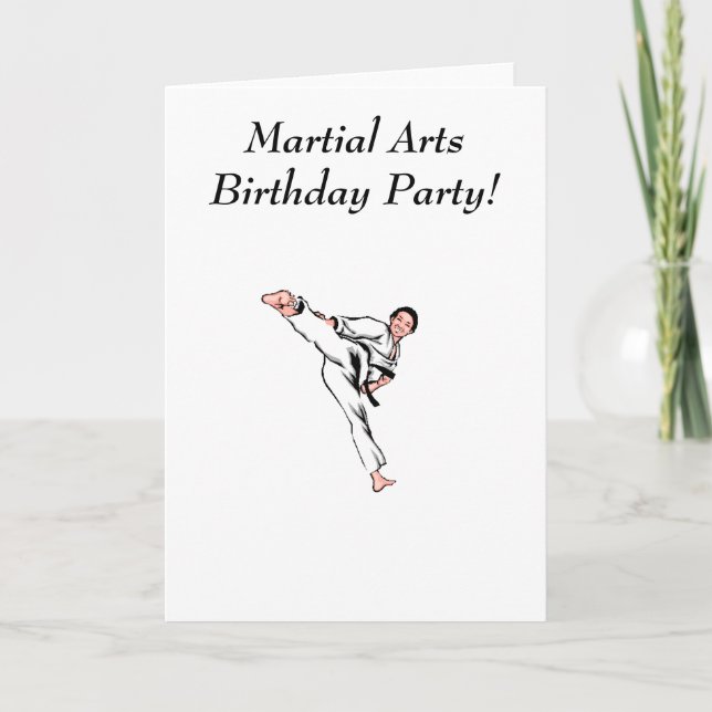 Tarjeta Partido de Cumpleaños de las Artes Marciales (Anverso)