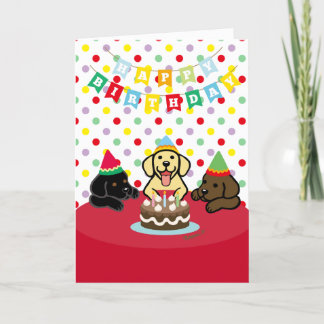 Tarjeta Partido de Cumpleaños de los Cachorros de Labrador