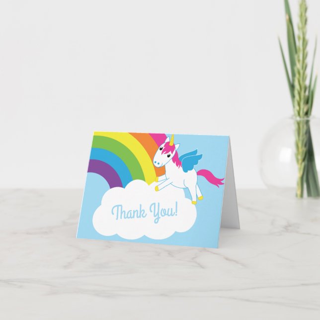 Tarjeta Partido de Cumpleaños de Unicornio (Anverso)