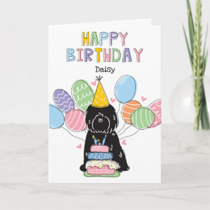 Tarjeta Partido de cumpleaños del perro del terror tibetan