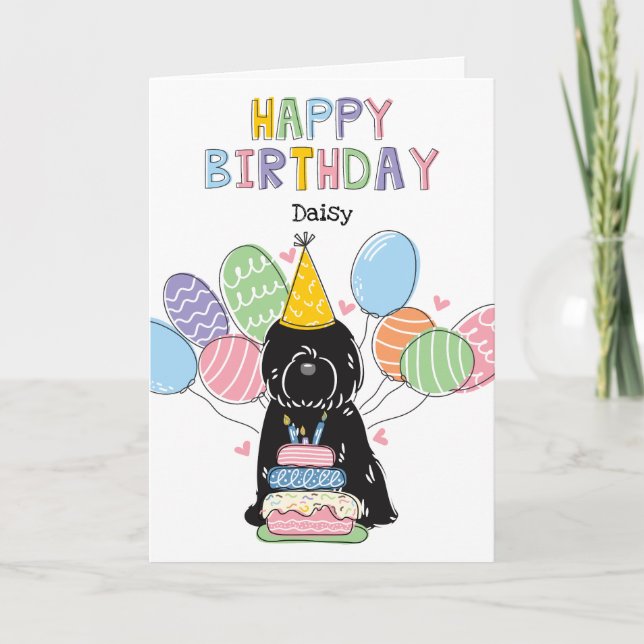 Tarjeta Partido de cumpleaños del perro del terror tibetan (Anverso)