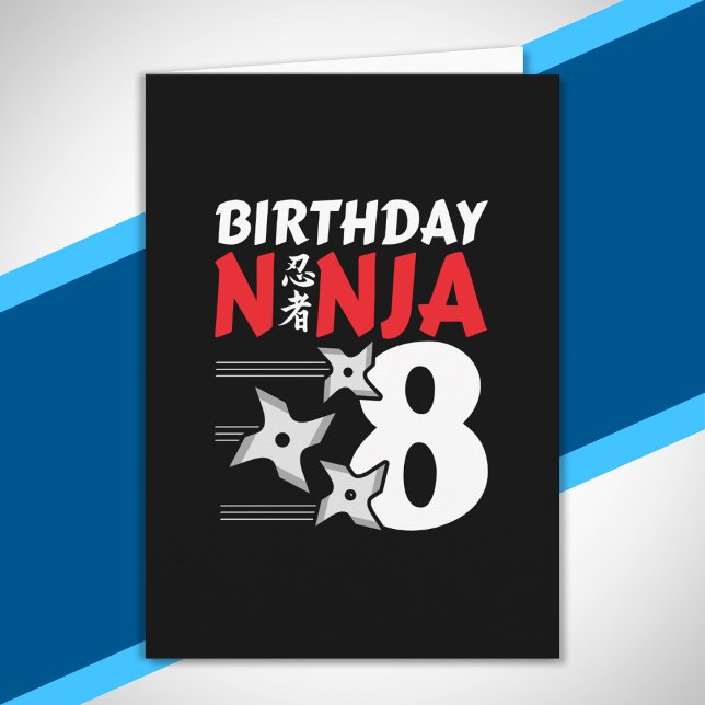 Tarjeta Partido de Cumpleaños Ninja - Cumpleaños Ninja 8 (Subido por el creador)