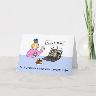 Tarjeta Partido de Cumpleaños Virtual de Autoaislamiento d