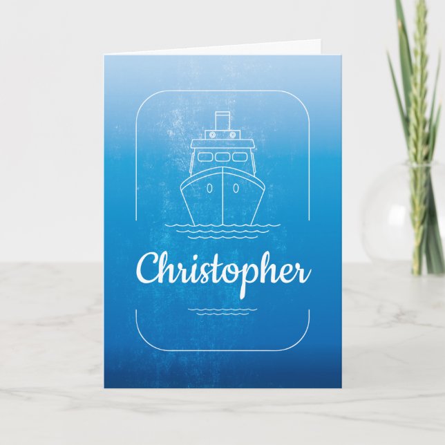 Tarjeta Partido de la Boda Groomsman Nautical Cruise Ship (Anverso)