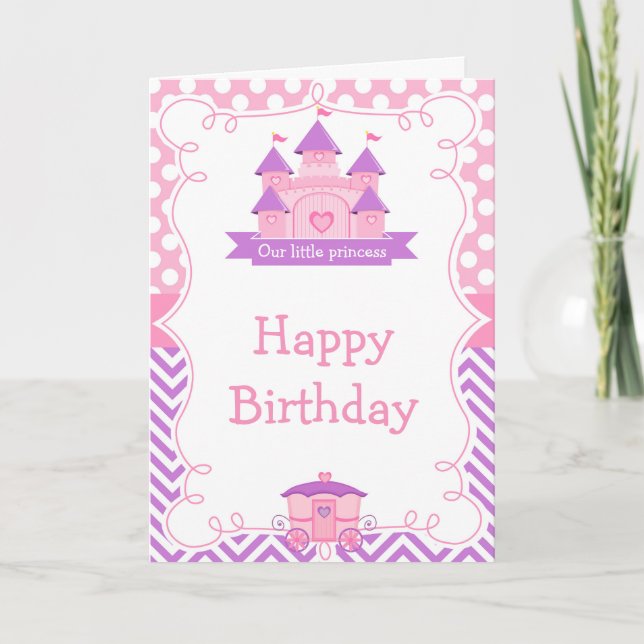 Tarjeta Partido del Cumpleaños de la Princesa Rosa y Púrpu (Anverso)