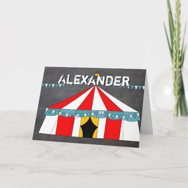Tarjeta Partido del Cumpleaños del Circo (Anverso)