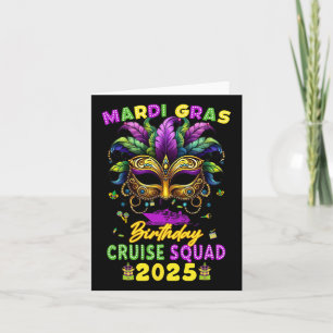 Tarjeta Partido familiar Mardi Gras Birthday Cruise Squad