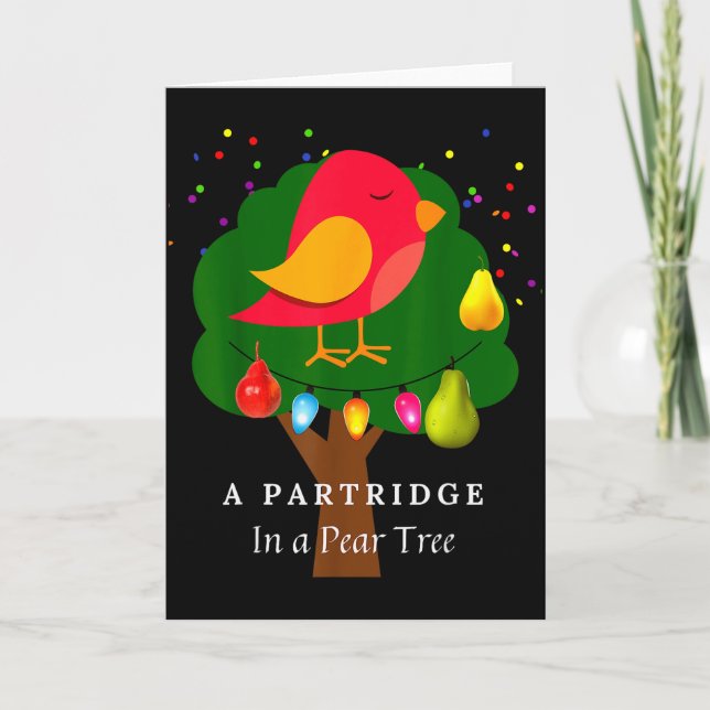 Tarjeta Partridge In A Pear Tree Twelve Days Of Christmas  (Anverso)