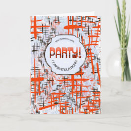 Tarjeta Party! Retro Modern Congratulations Card