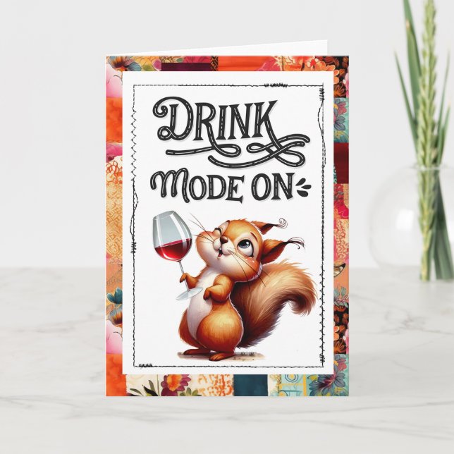 Tarjeta Party Squirrel Drinking Game Adult Humor (Anverso)
