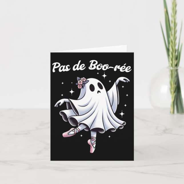 Tarjeta Pas De Boo-rée Bailarín Fantasma Profesor de Danza (Anverso)