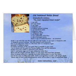 Tarjeta pasada de moda de la receta del pan de