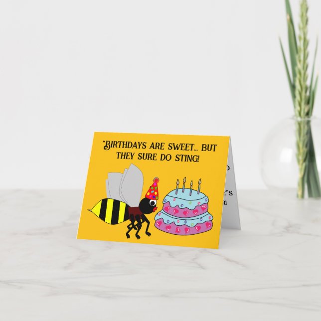 Tarjeta Pasando A Otro Año: Funny Wasp Cumpleaños (Anverso)