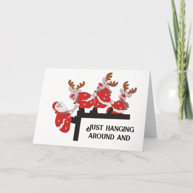 TARJETA PASANDO EL RATO PARA DECIR "FELIZ NAVIDAD" (Anverso)