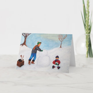 Tarjeta Pasando un día de la nieve junto