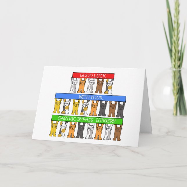 Tarjeta Pasar gástrico, Buena Suerte, Gatos Personalizados (Anverso)
