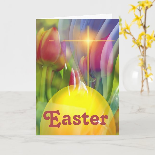 Tarjeta Pascua (flor amarilla)