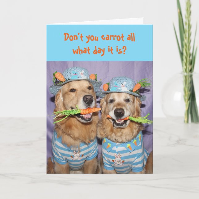 Tarjeta Pascua angosta de Golden Retriever (Anverso)