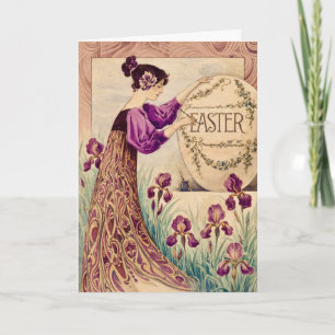 Tarjeta Pascua Art Nouveau vintage – Belle Époque