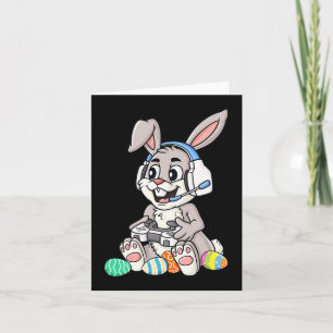 Tarjeta Pascua Bunny Gamer Fun Eggs Jugando Niños Niños Ki