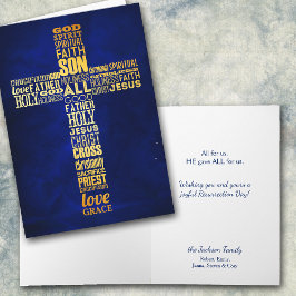 Tarjeta Pascua cristiana de la Cruz del Oro