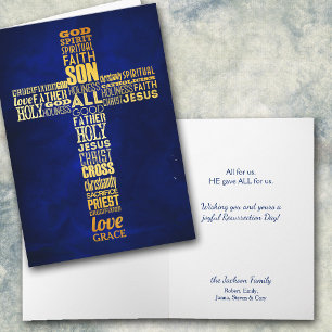 Tarjeta Pascua cristiana de la Cruz del Oro