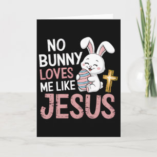 Tarjeta Pascua Cristiano Religioso Ningún conejo me ama co