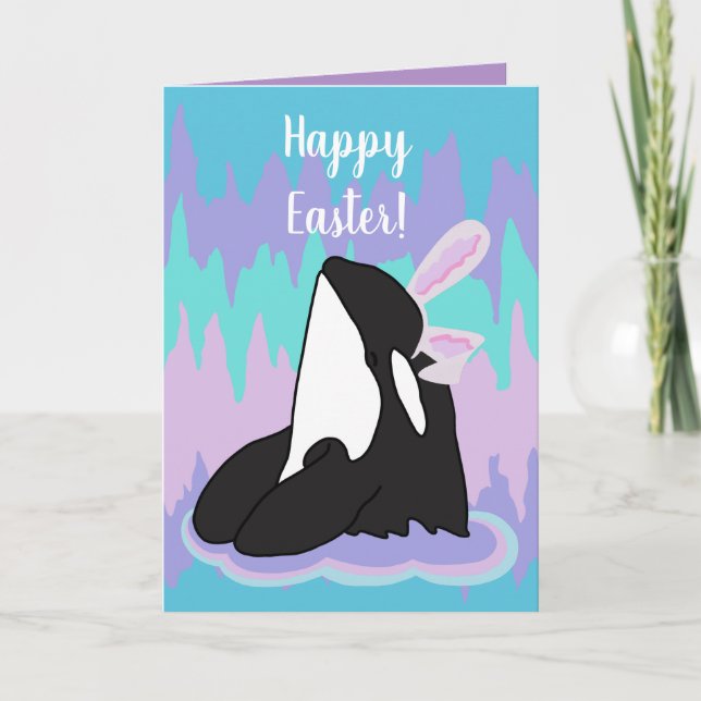 Tarjeta Pascua de ballena asesina de Orca (Anverso)