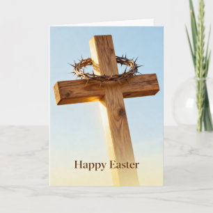 Tarjeta Pascua de cruz y cielo azul