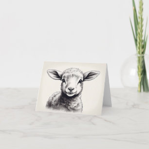 Tarjeta Pascua de Esbozo de Oveja