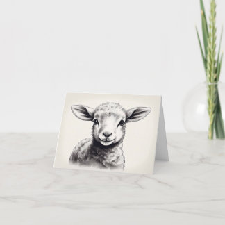 Tarjeta Pascua de Esbozo de Oveja