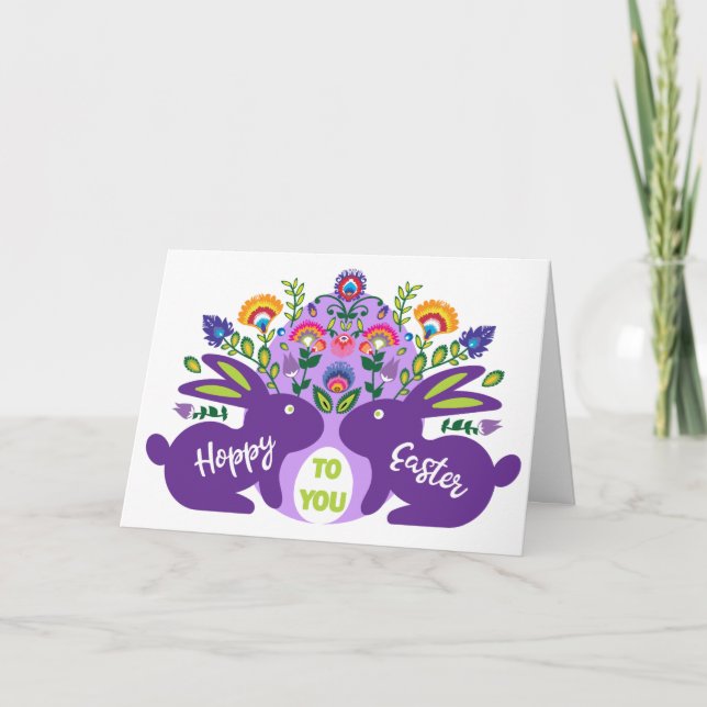 Tarjeta Pascua De Folklore Adorable Para Tu Personalizado  (Anverso)