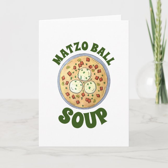 Tarjeta Pascua de la sopa de bolas Matzo Matzah de cocina  (Anverso)