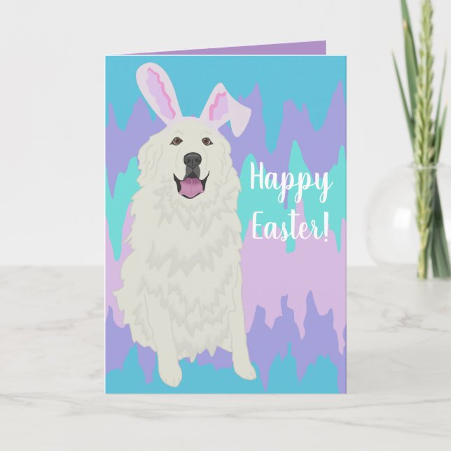 Tarjeta Pascua de los Grandes Pirineos personalizable (Anverso)