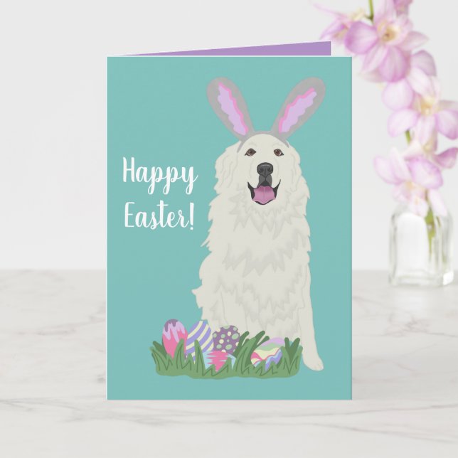 Tarjeta Pascua de los Grandes Pirineos personalizable (Orquídea)