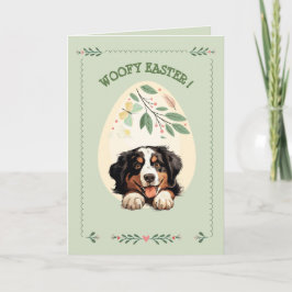 Tarjeta Pascua de Perro de Montaña Cute de personalizable