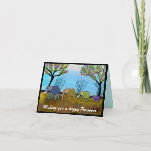 Tarjeta Pascua del hábitat del elefante