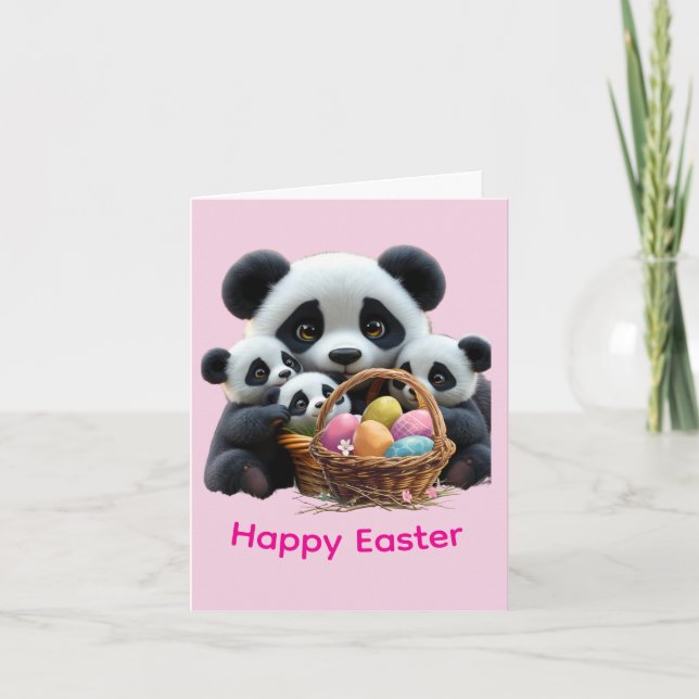 Tarjeta Pascua del Oso Panda (Anverso)