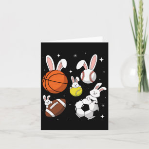 Tarjeta Pascua deportiva de baloncesto de fútbol de balonc