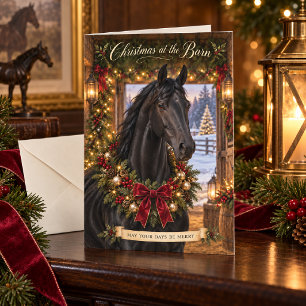 Tarjeta Pascua en el Granero American Saddlebred Negro