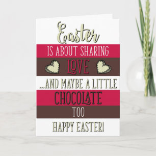 Tarjeta Pascua Es Compartir Amor Y Chocolate, Pascua