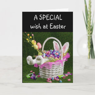 TARJETA "PASCUA" ESPECIAL *HIJA* DE UN CONEJO ESPECIAL