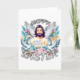 Tarjeta Pascua feliz con Jesús