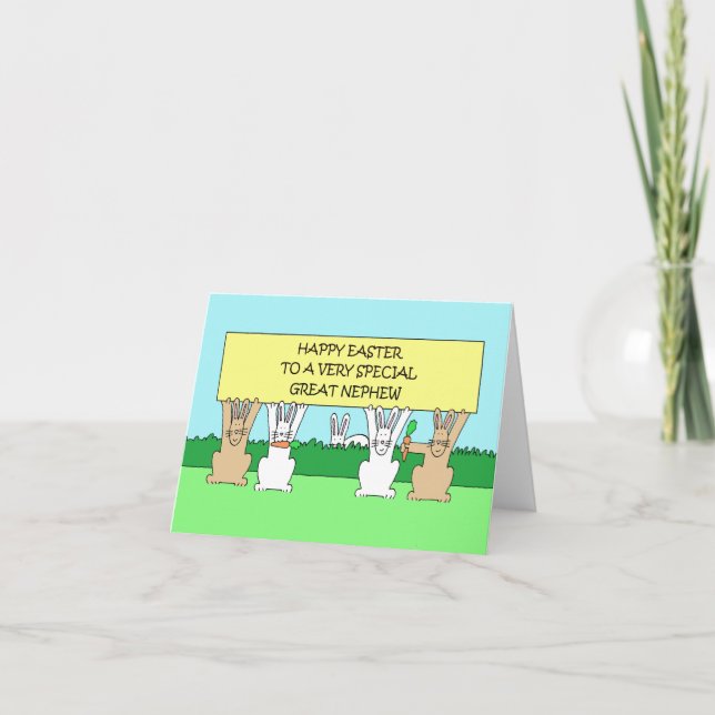 Tarjeta Pascua feliz para el gran sobrino (Anverso)