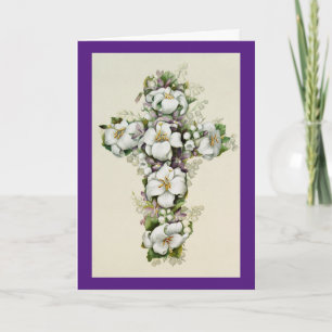 Tarjeta Pascua floral vintage