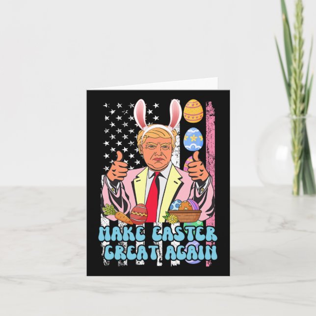 Tarjeta Pascua Grande Otra Vez Graciosa Trump Día De Pascu (Anverso)