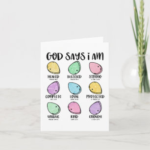 Tarjeta Pascua Inspiradora cristiana "Dios dice que soy"