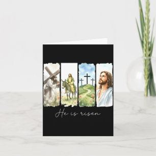 Tarjeta Pascua Jesús Resucitado 4 Escenas Cristianas Hombr